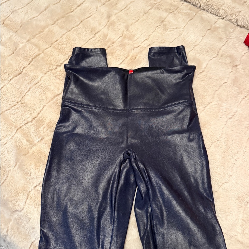 SPANX Faux Leather Navy Women's Leggings